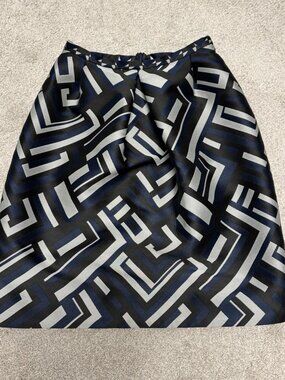 Weekend Max Mara Geometric Print Skirt Navy Knee Length